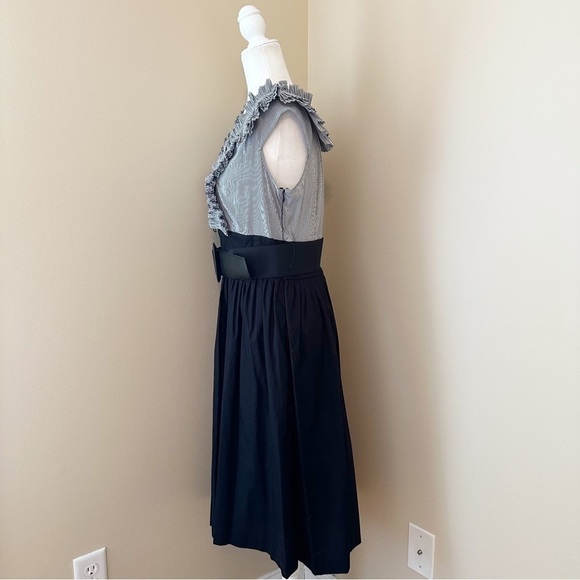 Jessica Howard Ruffle Neck Sleeveless Black White Dress NWT - 12 - Picture 3 of 13